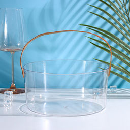 Ведёрко для льда Доляна, 2.6 л, 21×21×10 см, прозрачное