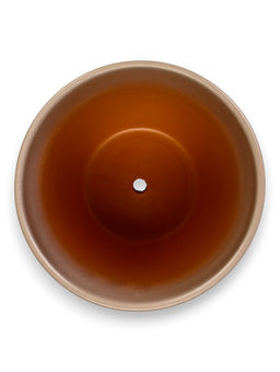 Горшок цветочный с поддоном 1,4 л, d15/h13 см капучино керамика, "Туман" (М)