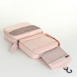 Косметичка-несессер дорожная на молнии, с карманом, крючком, ручкой, розовая - Simaland фото 5