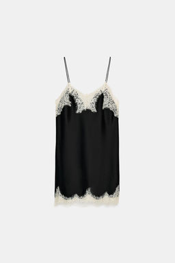 ZW COLLECTION CONTRAST LACE SATIN TOP - Zara фото 3