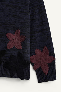 JERSEY RELAXED FIT FLORES / Marino - Zara фото 8