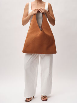 Замшевая сумка шоппер Luna DBR 31373 вуд  фото 8