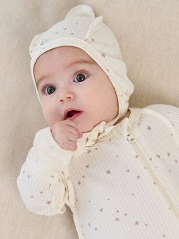 Слип с закрытой ножкой Бежевые звезды 0+ - Bungly фото 4