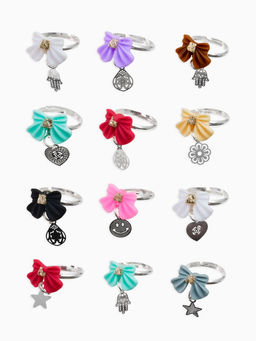 Цена за 36 шт. Кольцо «Выбражулька. Бант», с подвеской, МИКС, безразмерное
