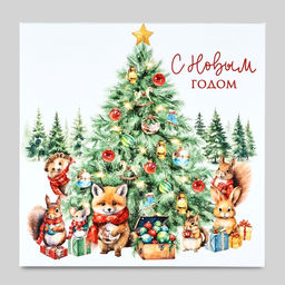 Набор новогодних подарочных коробок 10 в 1 Уютный Новый год, 10?10?628?28?15 см