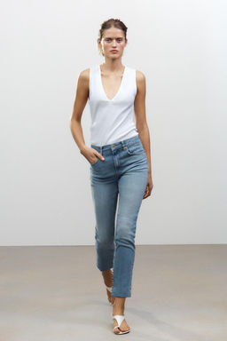 ZW COLLECTION BOOTCUT HIGH-WAIST CROPPED JEANS