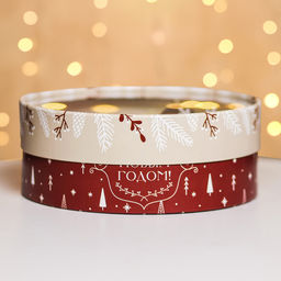 Коробка подарочная новогодняя с окном «С Новым годом» 18×18×6 см
