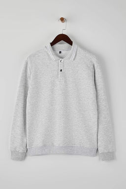 Lacivert Regular/Normal Polo Yaka Orme Sweatshirt TMNAW26SW00055