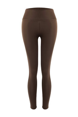 Cikolata Kahve Genis Bel Lastikli Ekstra Toparlay?c? Tam Boy Orme Spor Tayt TWOAW21TA0029
