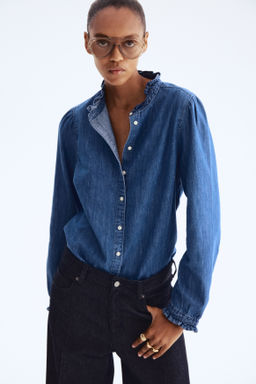 Blusa denim con volantes - H&m фото 4