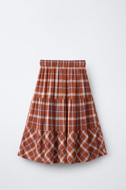 CHECKS PANELLED MIDI SKIRT - Zara фото 2