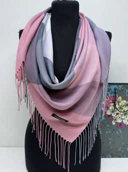 K13583 Палантин 100/100 хлопок РОЗОВЫЙ