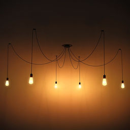 Светильник BayerLux «Скин паук», 6×40 Вт, E27, 30×30×20-150 см, чёрный