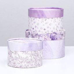 Набор шляпных коробок 3 в 1 «Сирень», 16×10.14×9.13×8.5 см