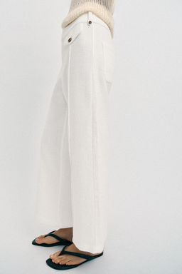 PANTAL?N CULOTTE TEJIDO R?STICO / Crudo - Zara фото 13