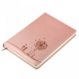 Ежедневник недатированный 14,2х21см "Одуванчик" 112 листов, в линейку, сшитый внутренний блок, с закладкой, обложка кожзам, отделочная строчка, тиснение золотом, цвет розовый перламутр (Китай)