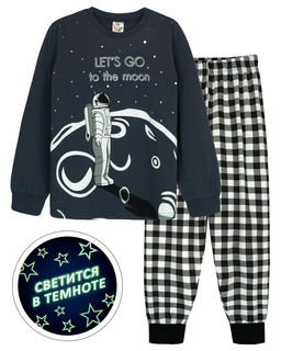 Пижама для мальчика 92178 салатовый/черная клетка 870 Lets go - Let's go фото 9