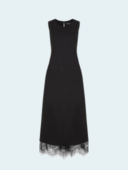 Платье макси с кружевной вставкой - Emka фото 5