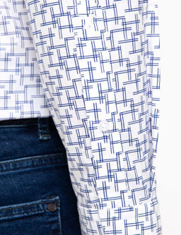 Рубашка приталенного кроя с длинным рукавом цвета индиго - Cacharel фото 4