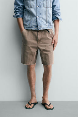 BERMUDA RELAXED FIT BOLSILLO CARPINTERO / Negro - Zara фото 2