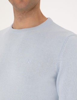 A__k Mavi Slim Fit Bisiklet Yaka Basic Triko Kazak - Pierre cardin фото 7