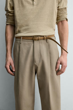 PANTAL?N STRAIGHT FIT PLIEGUES LIMITED EDITION / Khaki claro - Zara фото 6
