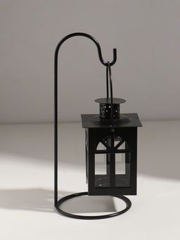 Подсвечник на 1 свечу «Фонарь с подставкой», металл, чёрный, 23.5×10×10 см