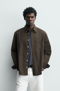 CAMISA ESTRUCTURA OXFORD / Marr?n - Zara фото 2