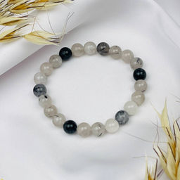 Браслет из Кварца с включением Турмалина 19 см