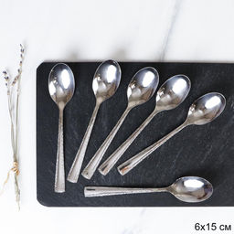 Ложка чайная 6 штук Серебро Сорренто Глянец / MJ703 /уп 100 /