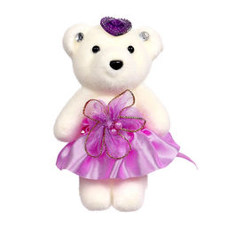 Цена за 12 шт. Игрушка из пенопласта «Мишка в юбочке», на ушках камушки, МИКС