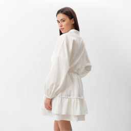 Платье женское короткое MIST Summer time, белое, размер 40-42