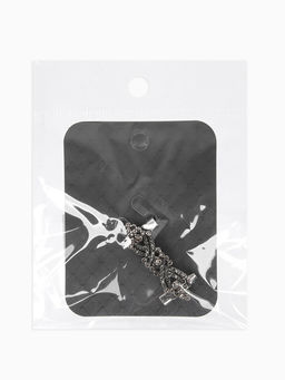 Зажим для кардигана "Ажур", х, цвет серый в чернёном серебре