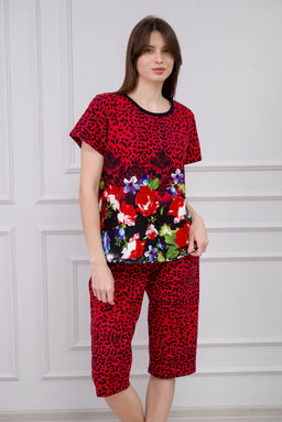 Пижама женская из интерлока Социал красная роза - Амадэль фото 5