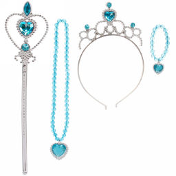 Цена за 2 шт. Набор карнавальный "Волшебница" (палочка, ободок, подвеска, браслет), голубой