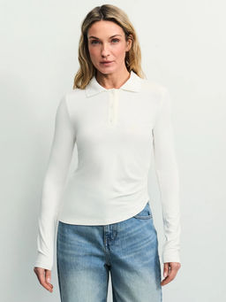 Лонгслив поло из вискозы / Zarina  фото 4