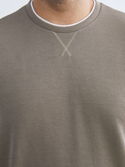 B?y?k Beden Bisiklet Yaka Erkek Sweatshirt