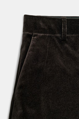 ZW COLLECTION VELVET CARROT FIT TROUSERS - Zara фото 4