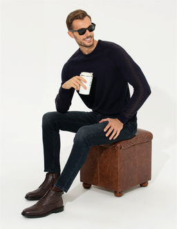 Lacivert Slim Fit Bisiklet Yaka Triko Kazak - Pierre cardin фото 4