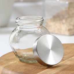 Баночка стеклянная для специй Доляна «Металлик», 200 мл, 6×8 см