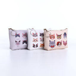 Цена за 2 шт. Кошелёк «Коты», монетница, на молнии, МИКС