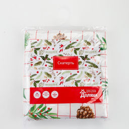 Скатерть новогодняя Доляна New Year 146х220см, 100%хл, рогожка 164 г/м2  фото 11