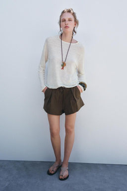 LINEN BLEND KNIT SWEATER - Zara фото 4