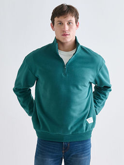 Dik Yaka Erkek Sweatshirt