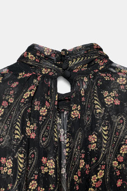 FLORAL PRINT COTTON GAUZE DRESS - Zara фото 8