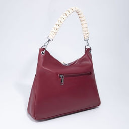 Сумка-мешок, отдел на молнии, 3 наружных кармана, длинный ремень, цвет бордовый - Simaland фото 2