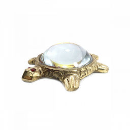 ЧЕРЕПАШКА c Янтрами на богатство латунь и стекло h-2,2см d-7см-9см - Сандаловый дом фото 2