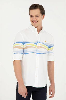 Мужская синяя рубашка с длинным рукавом - U.s. polo assn фото 3