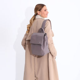 Рюкзак женский из искусственной кожи на молнии TEXTURA, цвет серый  фото 6