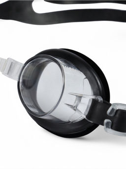 Очки для плавания детские ONLYTOP, беруши, цвет чёрный